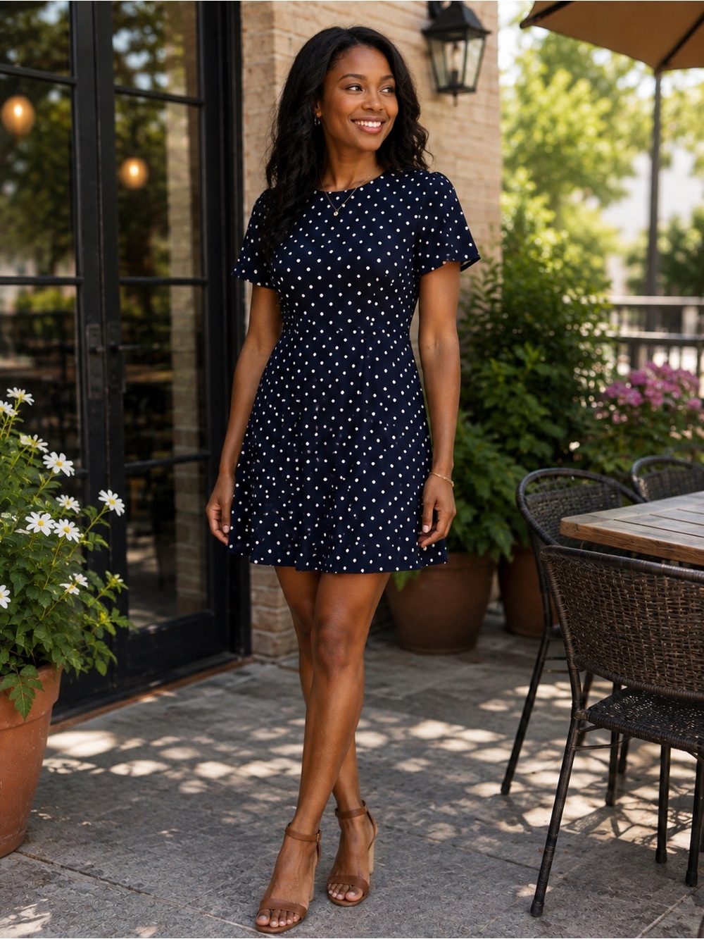 Old Navy Polka Dot Short Sleeve Dress